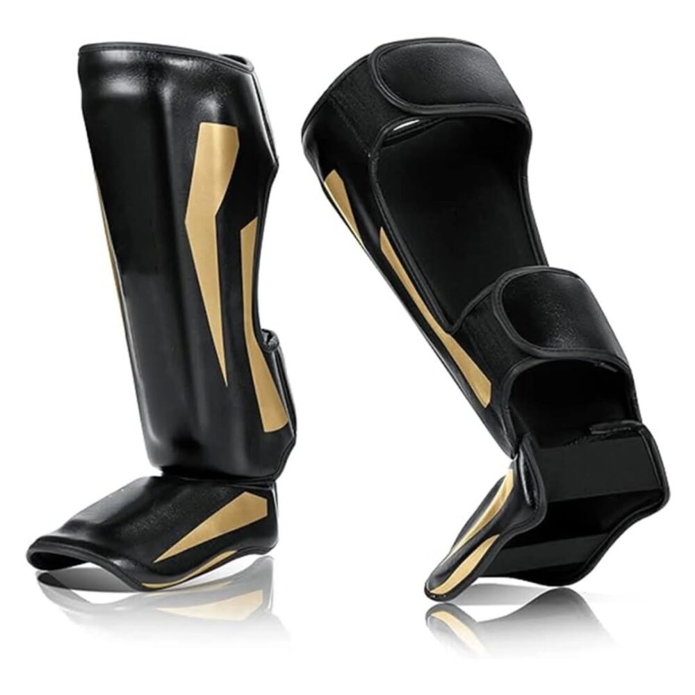 Martial Arts Shin Guards,Microfiber Leather, Padded, Adjustable Leg Guards with Instep Protection for Muay Thai, Kickboxing, MMA Training, Sparring, Professional Boxing Equipment - Image 2