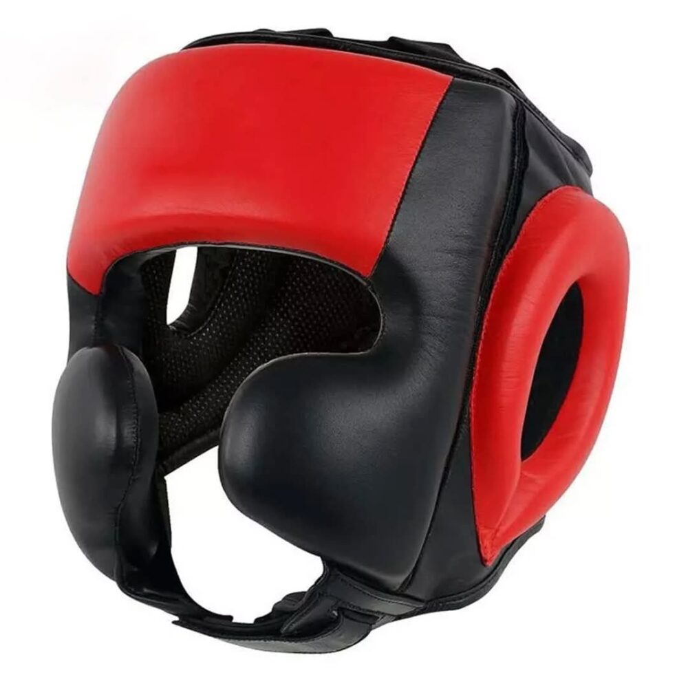 Black / Red Leather Sparring Headguard - Image 3