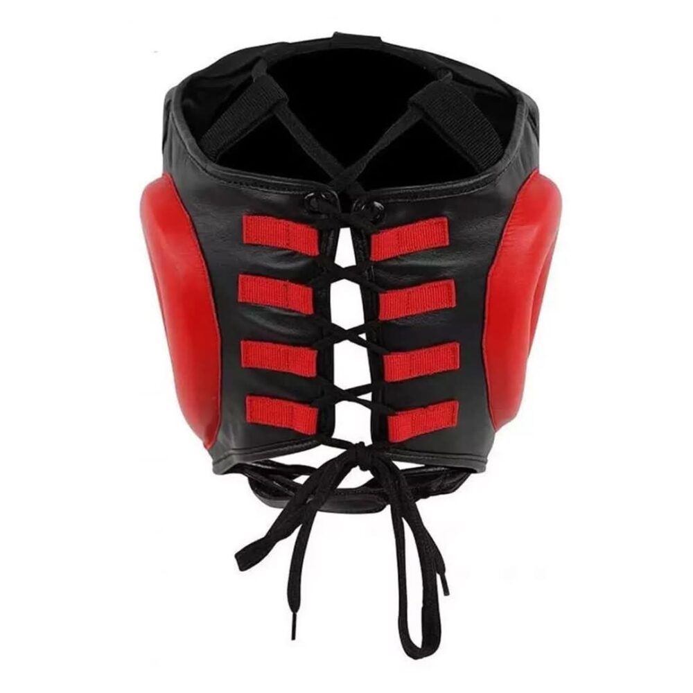 Black / Red Leather Sparring Headguard - Image 2