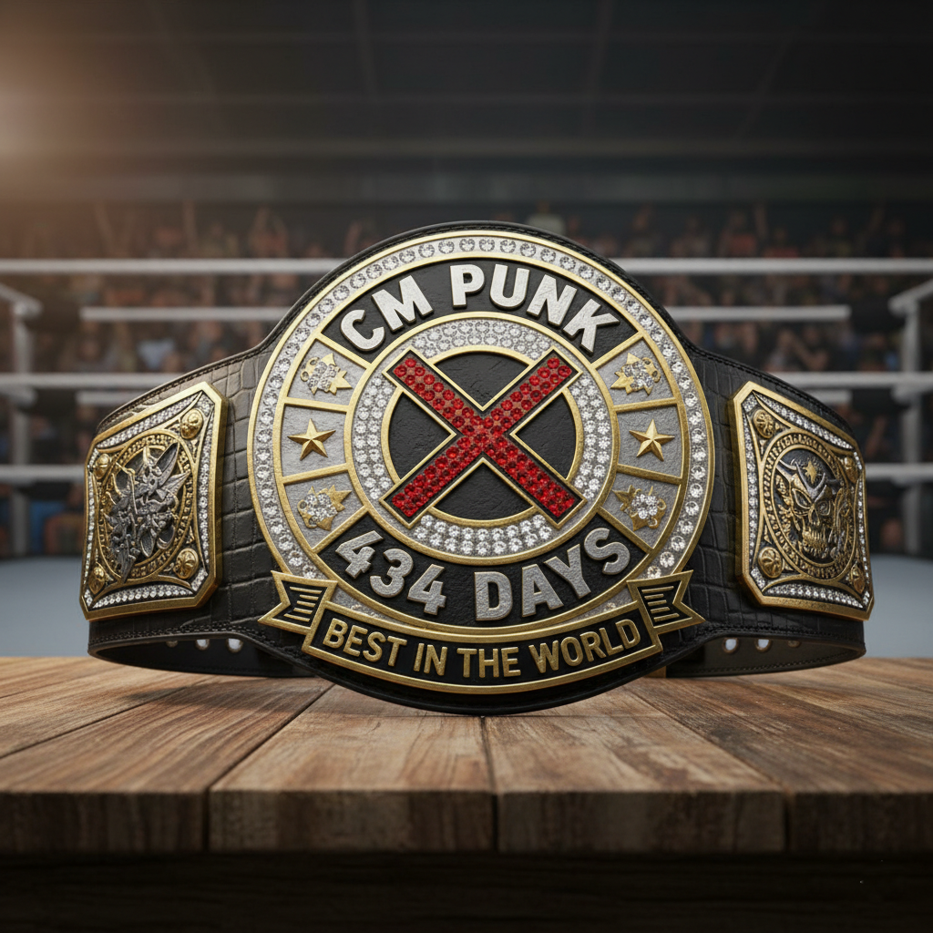 CM Punk 434 Days Record Spinner Wrestling Belt